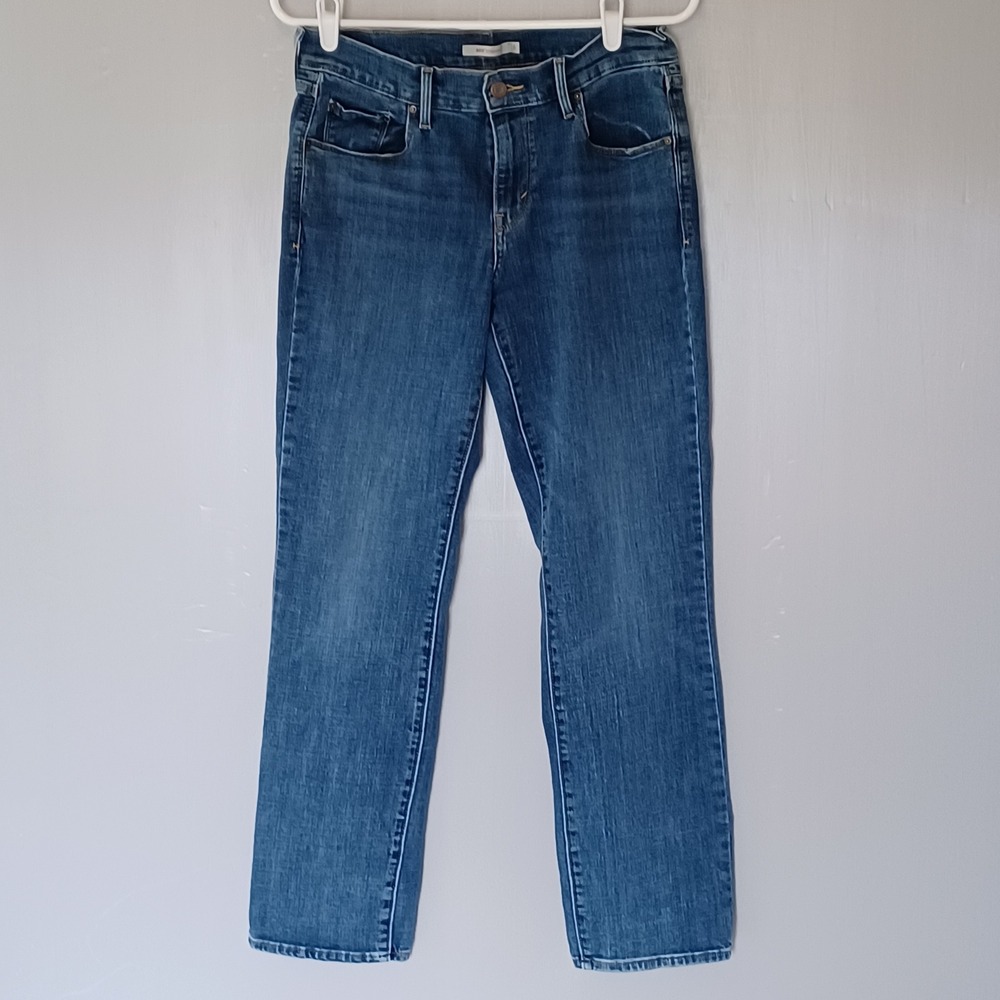Levi's Jeans Womens 6 Blue 505 Straight Leg Medium Wash Stretch Denim Classic